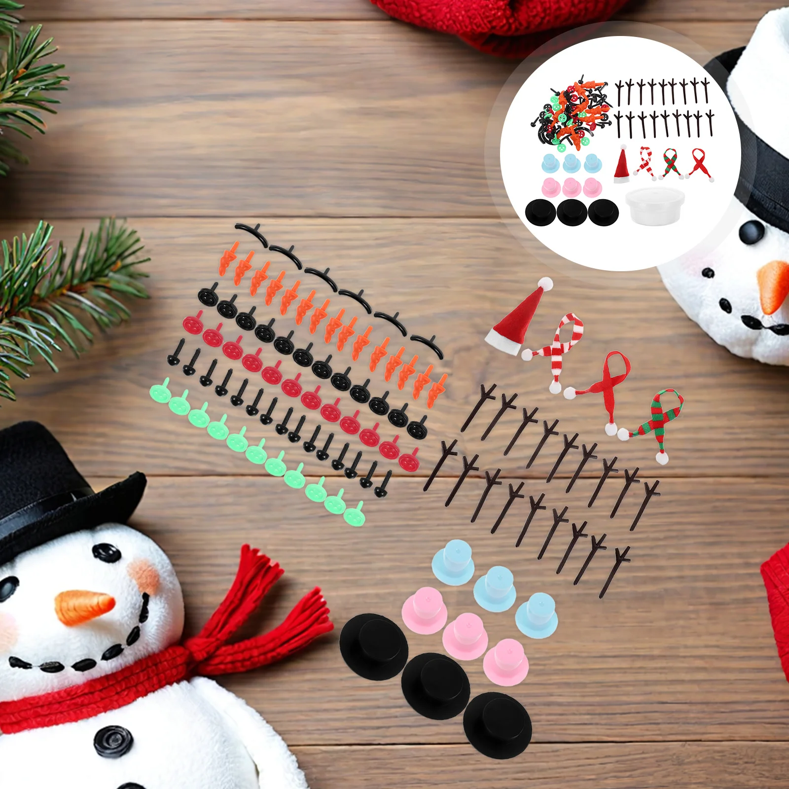 

1Set Christmas Snowman Decoration Set DIY Snowman Kit for Kids Air Dry Clay Craft Accessories for Winter Celebrations