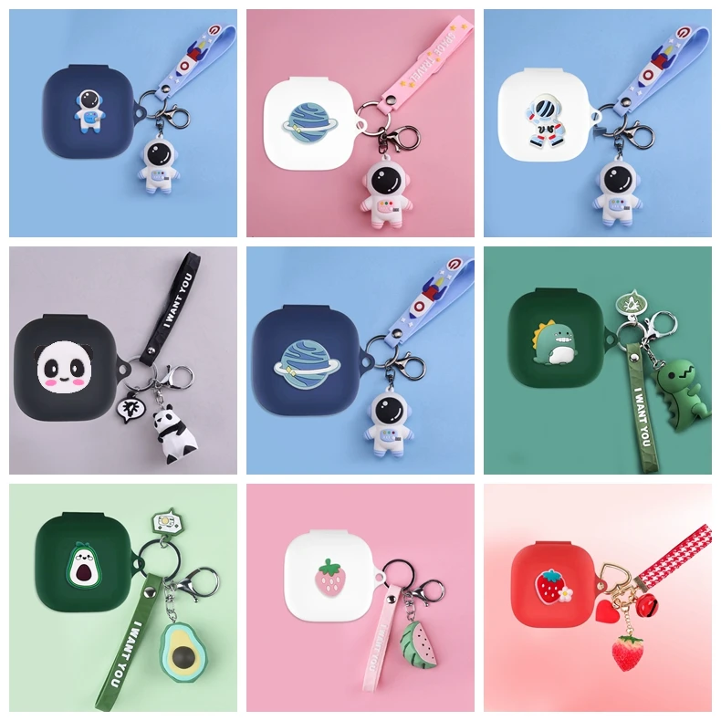 ل QCY T13 ANC حافظة مضحك الكرتون ديناصور/لطيف الباندا سيليكون واقية غطاء سماعة اكسسوارات صندوق ل QCY T13