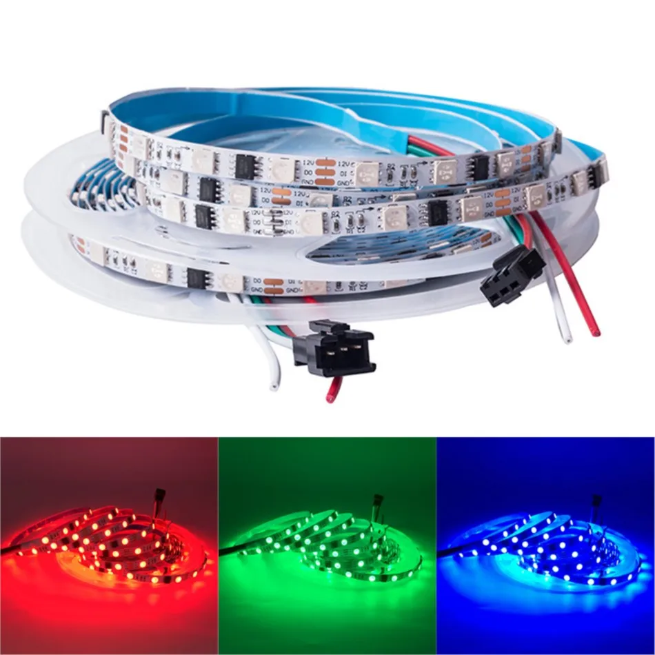 6mm Ultra wąski pasek LED WS2811 12V 60LEDs/M biały elastyczny FCB 5050 RGB magiczny kolor adresowalny podłużna lampa 2811 IC pikseli