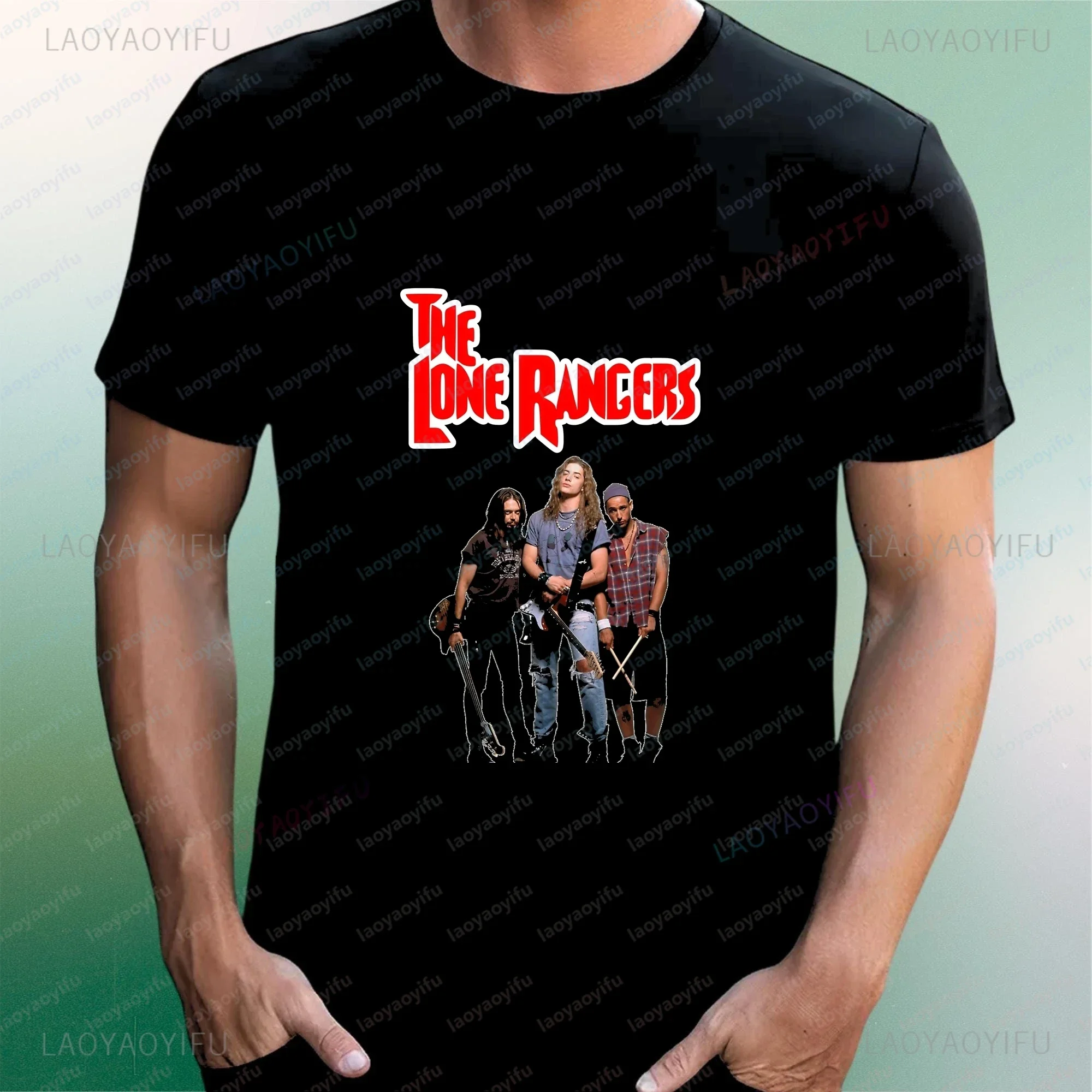 Retro The Lone Rangers Lone Ranger Team Print T-Shirt - Unisex Trendy Short-Sleeved Shirt for Both Men and Women