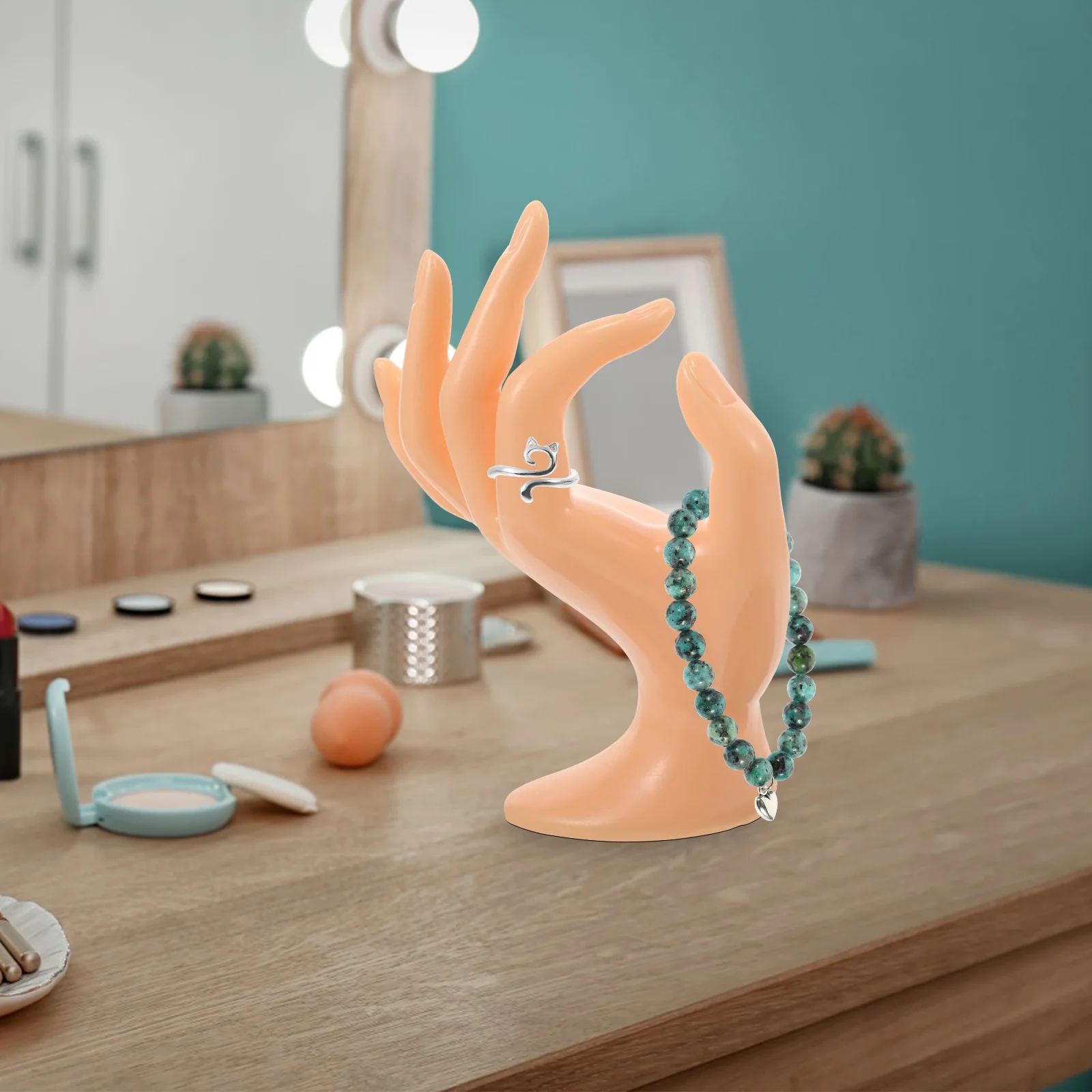 

Plastic Hand Display Stand Transparent Ring Holder For Jewelry Organizing Desktop Store Decorative Accessories