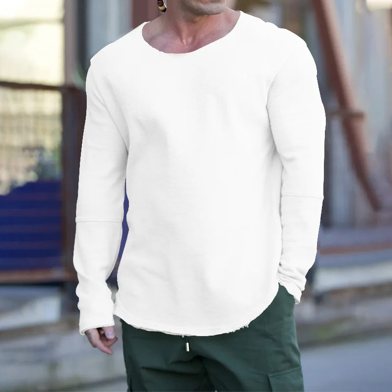 2024 Cross-border Autumn New Men's Long Sleeve Crew Neck Loss Edition Casual Loose Sweater