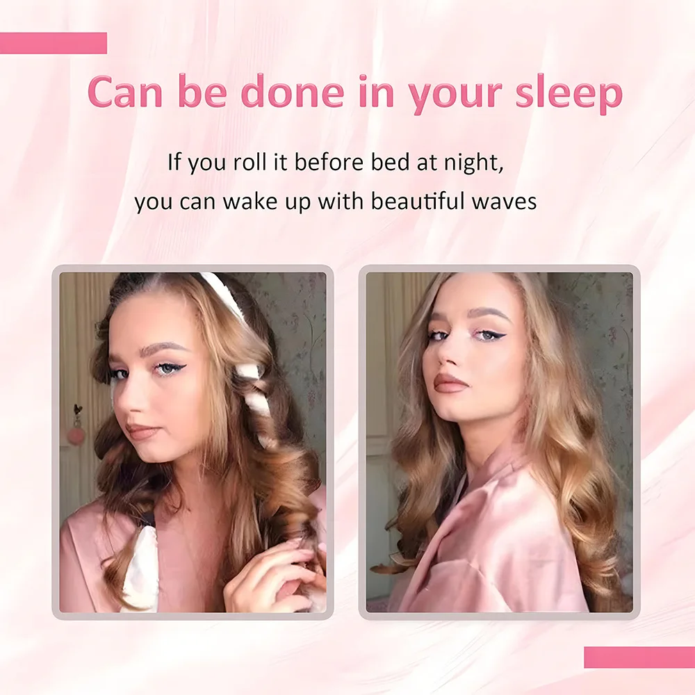 مجموعة أدوات تجعيد الشعر الحريرية المكونة من 4 قطع، أداة شعر مموجة كبيرة مع مشابك قابلة للتعديل، تصميم DIY، هدية لعيد الميلاد/عيد الحب #3