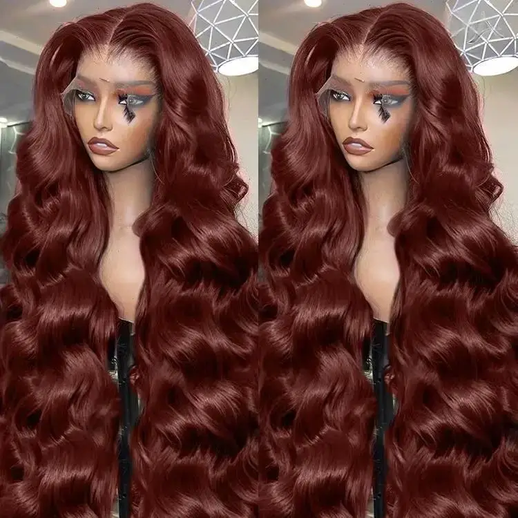 

Reddish Brown Body Wave HD Lace Frontal Wig Human Hair Wig Pre Plucked Brazilian Remy Hair Wig 13x4 Lace Frontal Human Hair Wig
