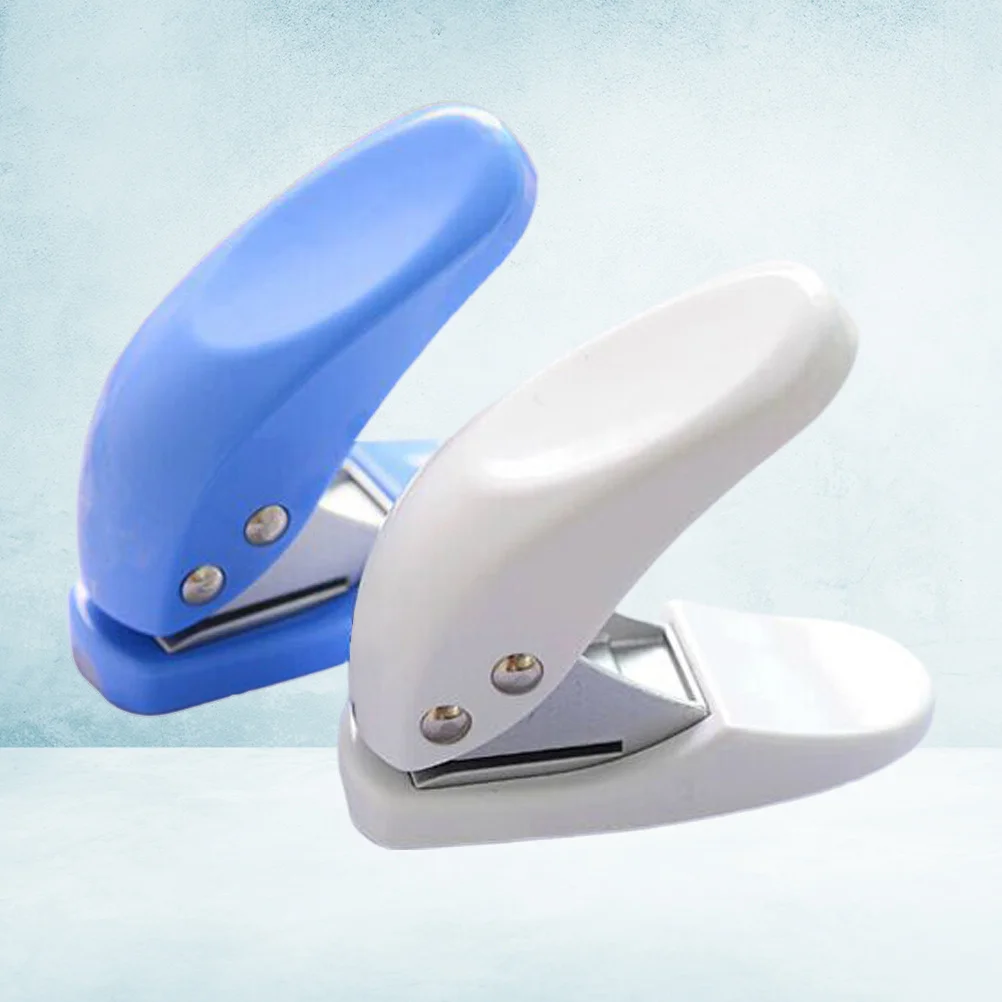 2Pcs Hole Puncher Heavy Duty Manual Punching Machine for Certificates Cards Films Efficient Office School Stationery Tool