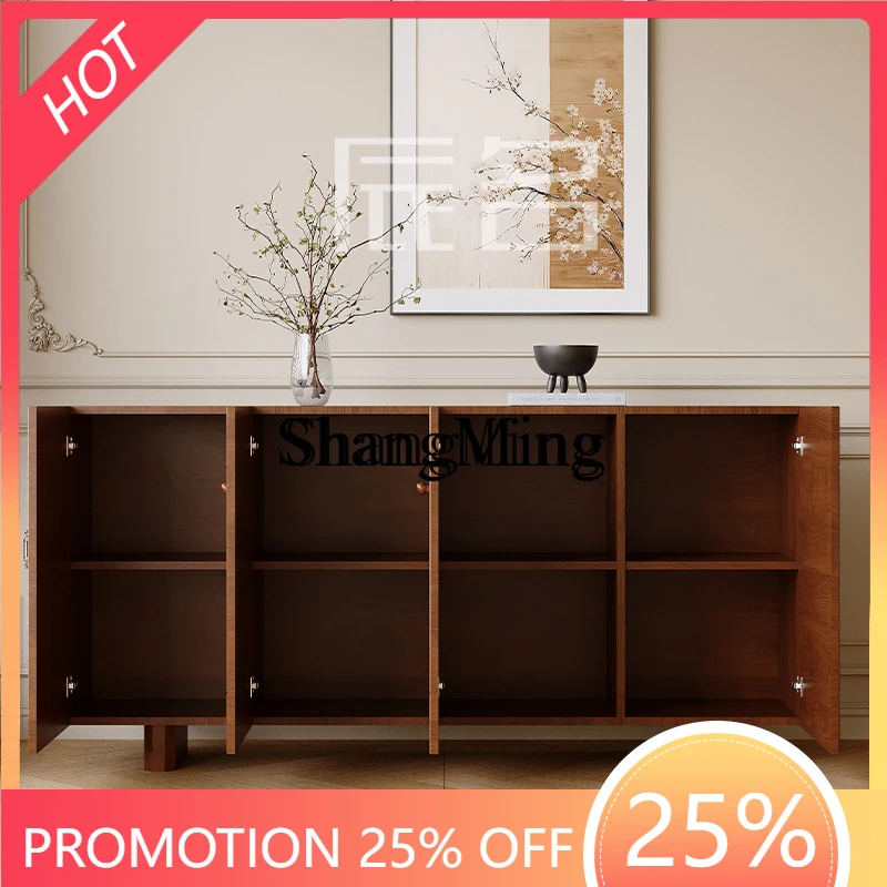 

FG solid wood dining side cabinet designer retro porch cabinet living room locker low cabinet