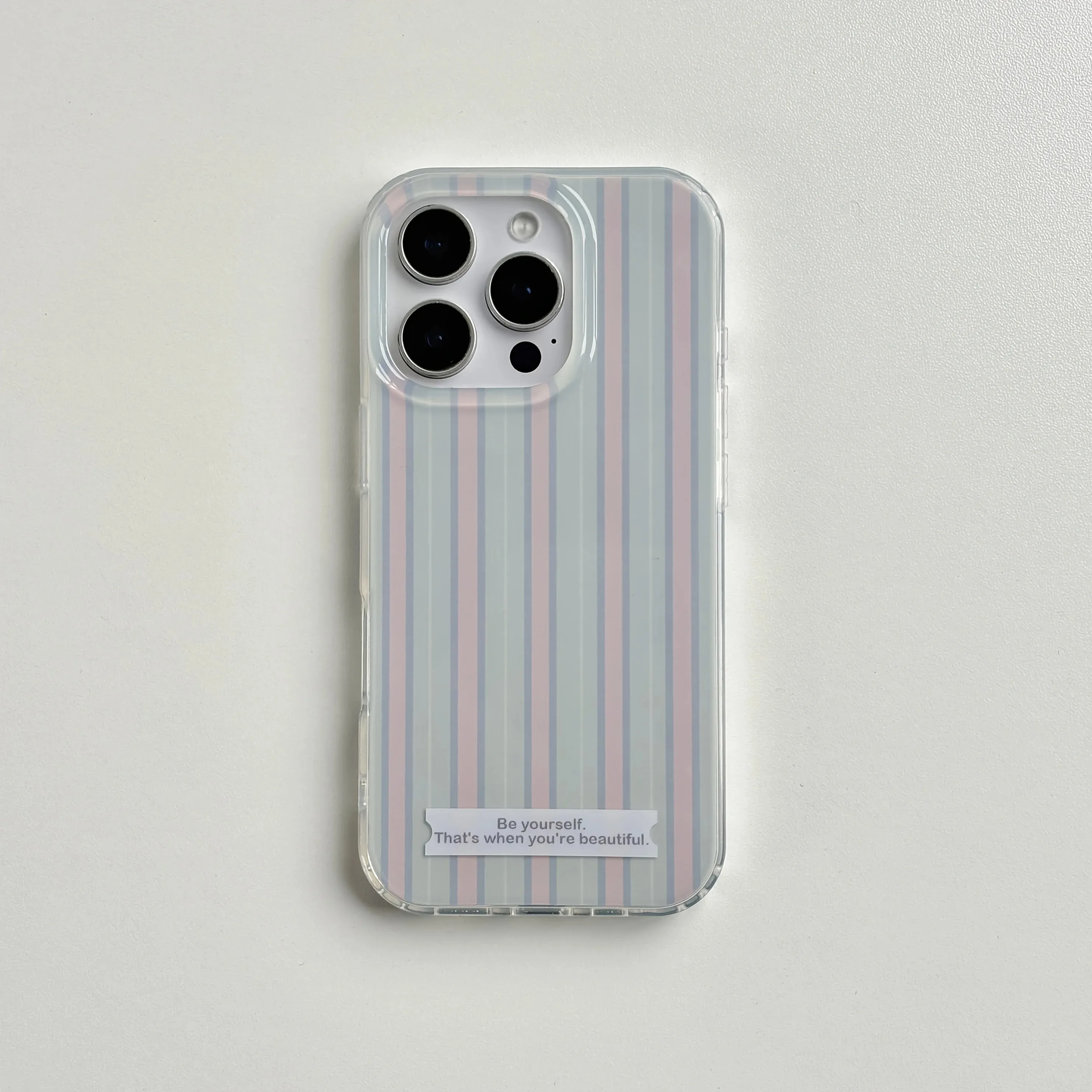 Realme C67 - Casing Ponsel Garis Biru Pink untuk