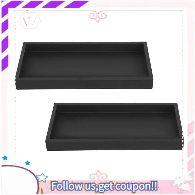 

Y74A-Набор из 2 подносов для ванной комнаты, декоративный поднос, черный силиконовый поднос для хранения, небольшой поднос для умывальника, ванны