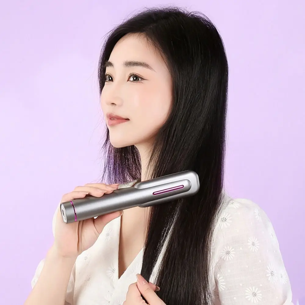 Портативный беспроводной выпрямитель для волос, 8-настройка температуры, расческа для прямых волос типа C, ЖК-дисплей, мини-расческа для выпрямления волос