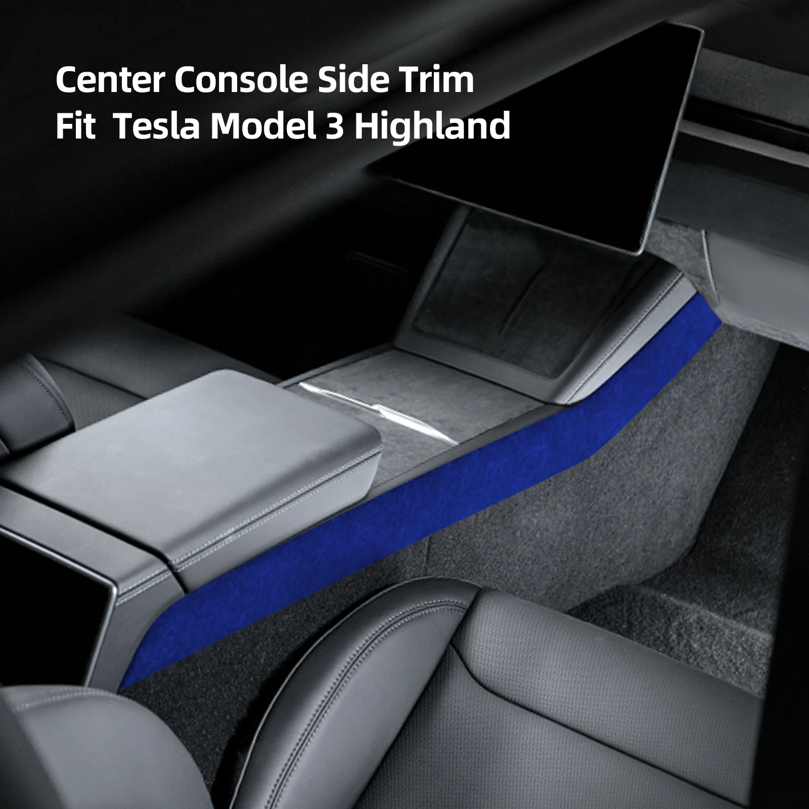 Alfanxi Center Hillside Interior Trim Kit  Alcantara Material  Center Console Side Cover with Tesla Model 3 Tesla Highland