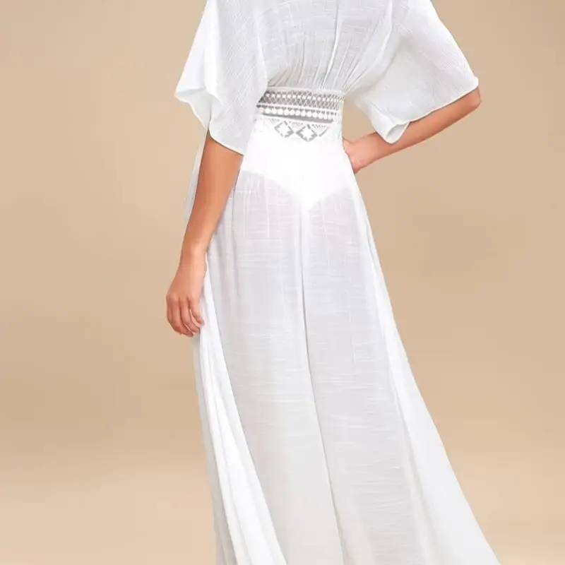 Allentato 2025 Spiaggia Protezione solare Pizzo Sle Nuovo modello transfrontaliero Nuove donne Abbigliamento Estate Primavera Autunno Sera Dres