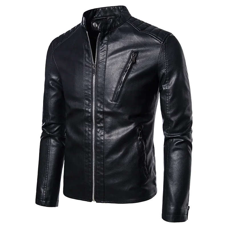 Men\'s Faux Leather Coat Fashion Casual Trend Slim Fit Handsome Youth Spring Autumn Motorcycle Biker Jackets  Men Clothing 5XL