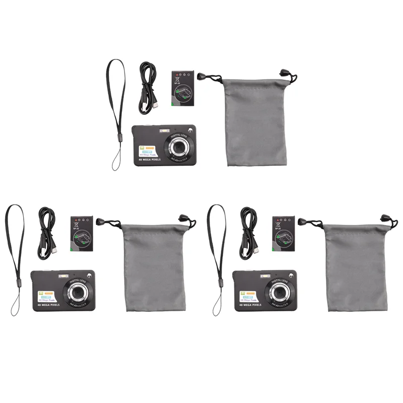 3X Digital Camera HD Display Video Camera Anti-Shake Camcorder 2.7 Inch Mini Camera-Y41A