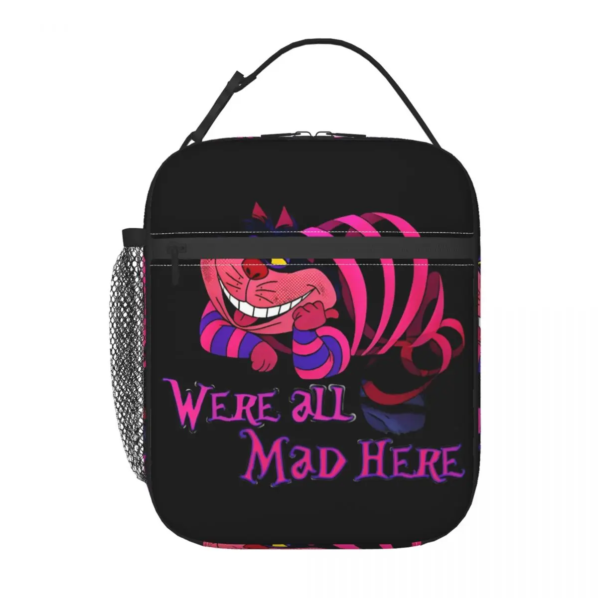 We're All Mad Here Cheshire Cat Thermal Insulated Lunch Bags for Office Portable Food Bag Cooler Thermal Lunch Boxes