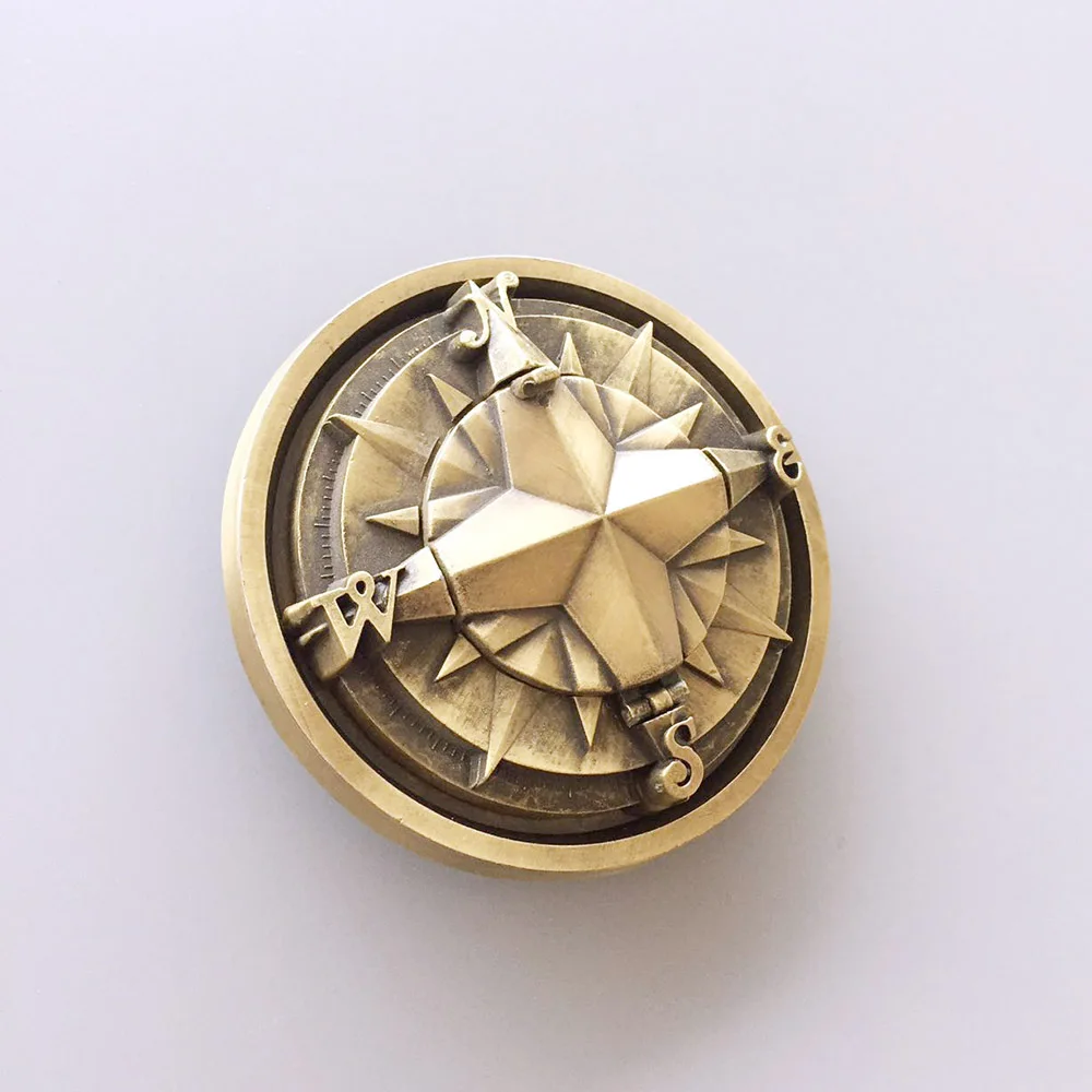 Vintage Bronze Plated Compass Star Belt Buckle Gurtelschnalle Boucle de ceinture also Stock in US BUCKLE-3D025AB Free Shipping