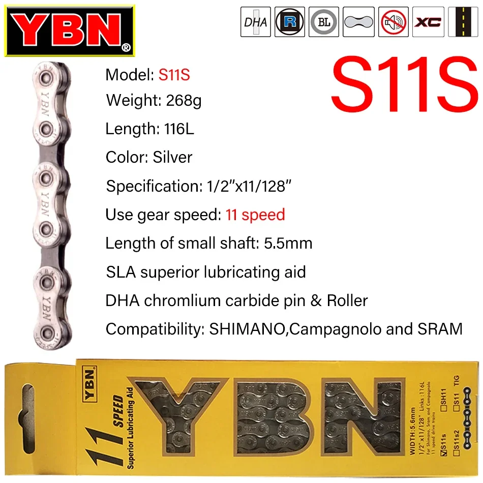 YBN Bicycle Chain 8/9/10/1/12 Speed MTB/Road Bike Bicycle Chains For SHIMANO Shift system Compatible with SRAM