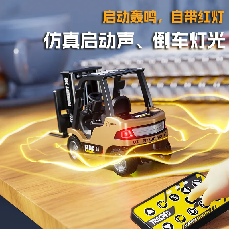 رافعة شوكية RC مصنوعة من خليط معدني 1:64 - نموذج محاكاة صغير لسطح المكتب بتردد 2.4 جيجا هرتز مع وظائف الرفع والحمل، لعبة واقعية مصبوبة بالقالب #4