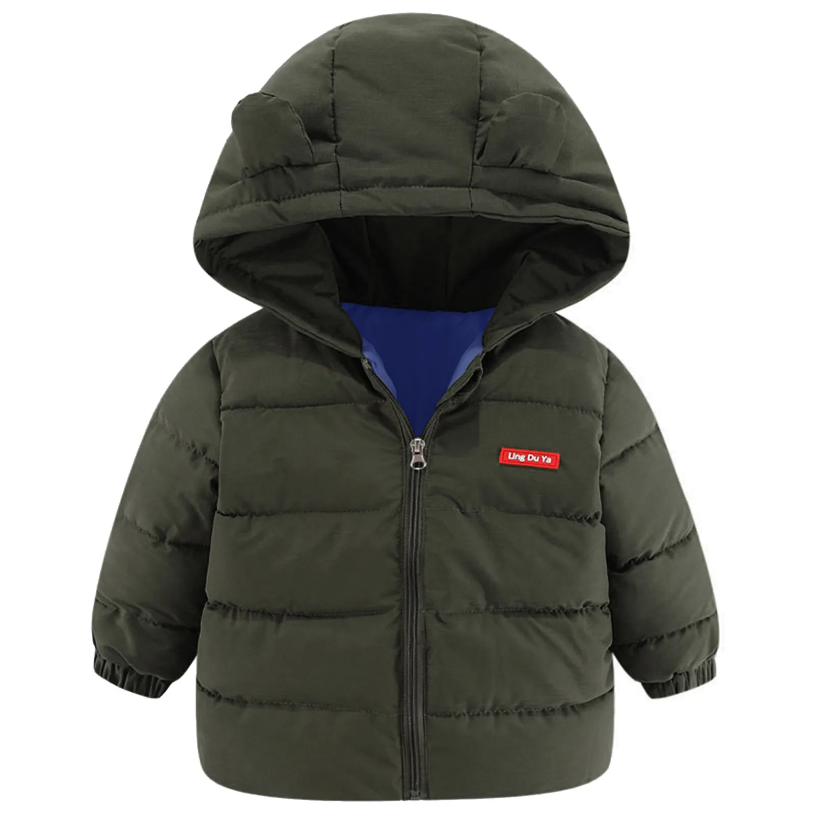 Toddler Kids Baby Boys Girls Winter Warm Jacket Outerwear Letter Bear Ears Coats Hooded Toddler Jackets Boys Teenager Boy Jacket