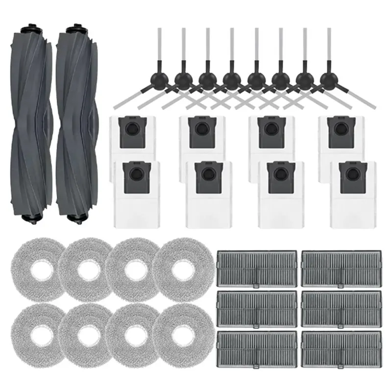 

Запасные части для Dreame L10s Ultra Gen 2/L30s Ultra: основная и боковые щетки, насадка для влажной уборки, HEPA-фильтр, мешок для сбора пыли для пылесоса.