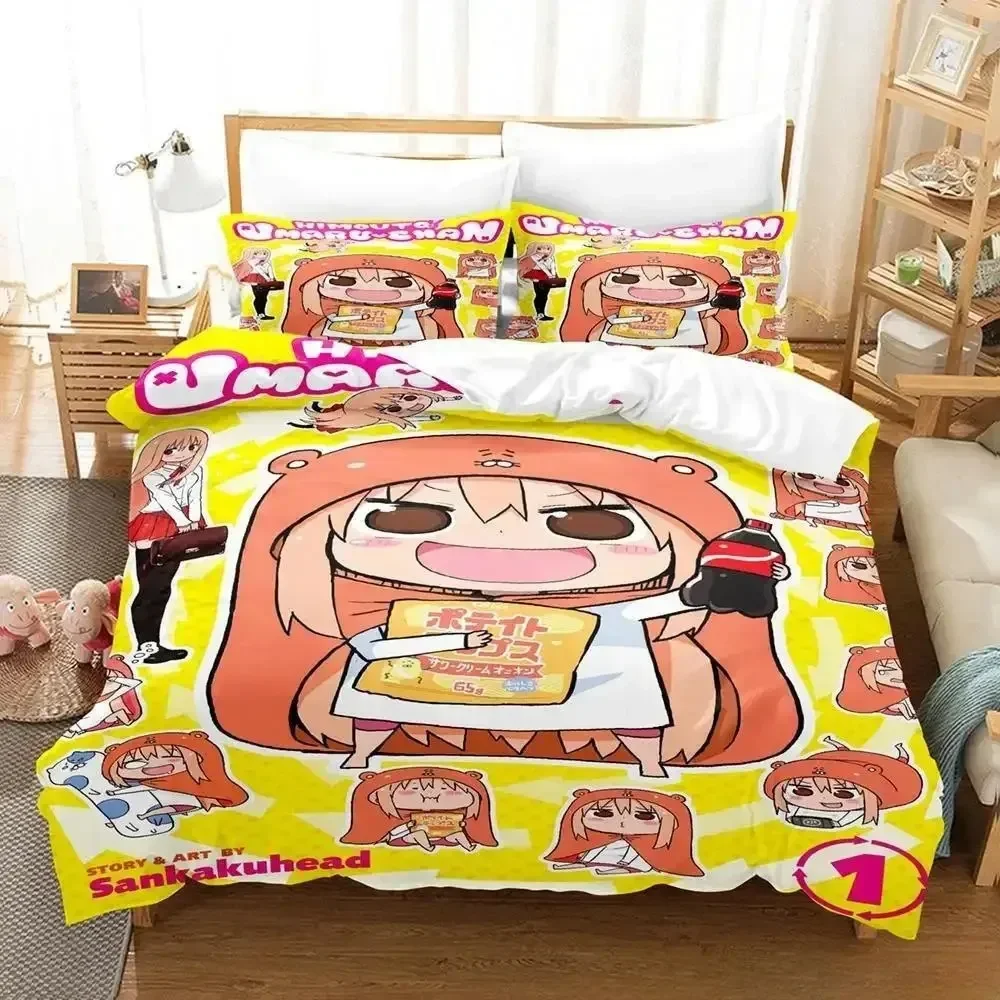 Himouto! Umaru-chan Zestaw pościeli Single Twin Full Queen King Size Bed Set Adult Kid Bedroom Duvet Cover Sets Anime Bed Sheet Set