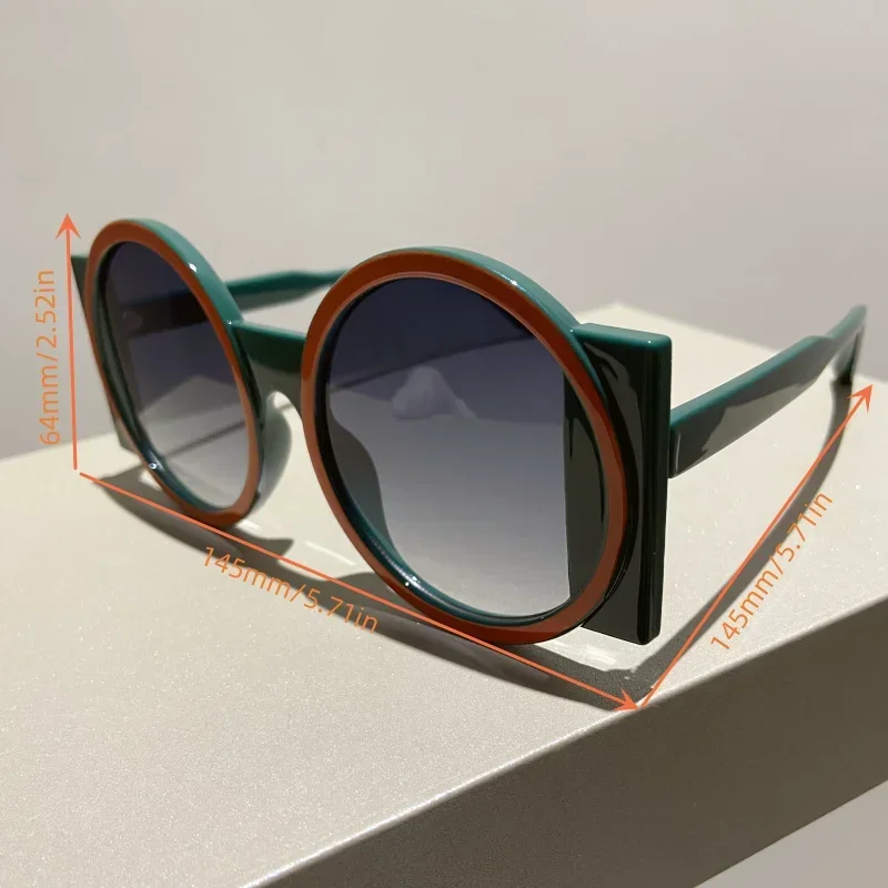 Runde Sonnenbrille Mode Strand Retro Trend Sonnenbrille UV400 Reise Straße Foto Urlaub Party Brille – Detail 3