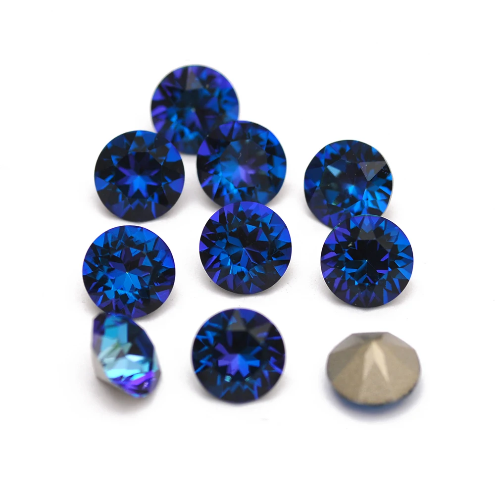 CTPA3bI New Arrival Bermuda Blue Color Different Shapes DIY Rhinestones Applique Crystal Point Back Strass Jewelry Glass Beads