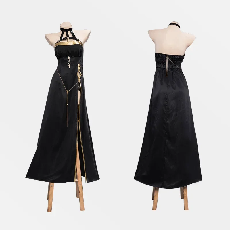 Costume de Cosplay Anya Forger pour Femme Adulte, Robe Noire, Ensemble Complet, Perruque Rose, Halloween, Noël, Vêtements de ix