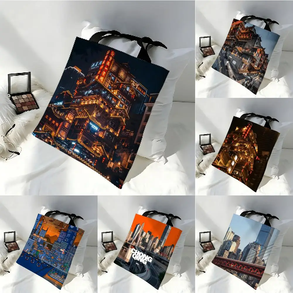 Chongqing a world-renowned cyberpunk city 1 Large Capacity Tote Bag Beautiful Decoration Stylish Shoulder Bag for Women