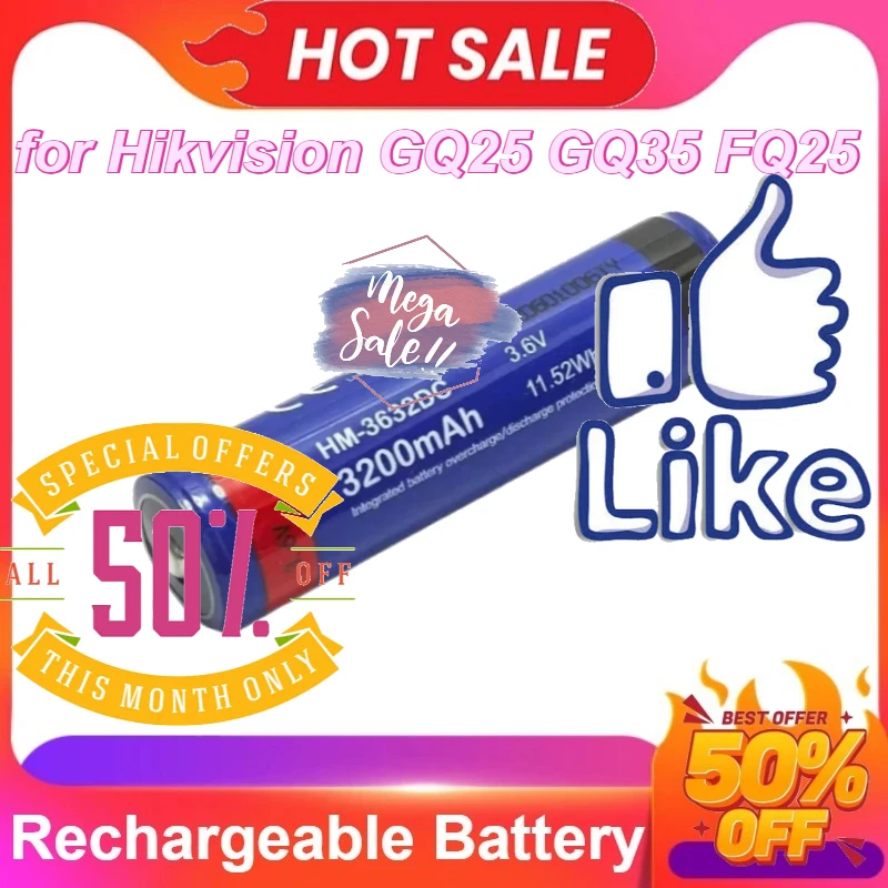 

HM-3632DC 3.6V 3200mAh Rechargeable Lithium Battery for Hikvision GQ25 GQ35 FQ25 Thermal Imaging Search Devices