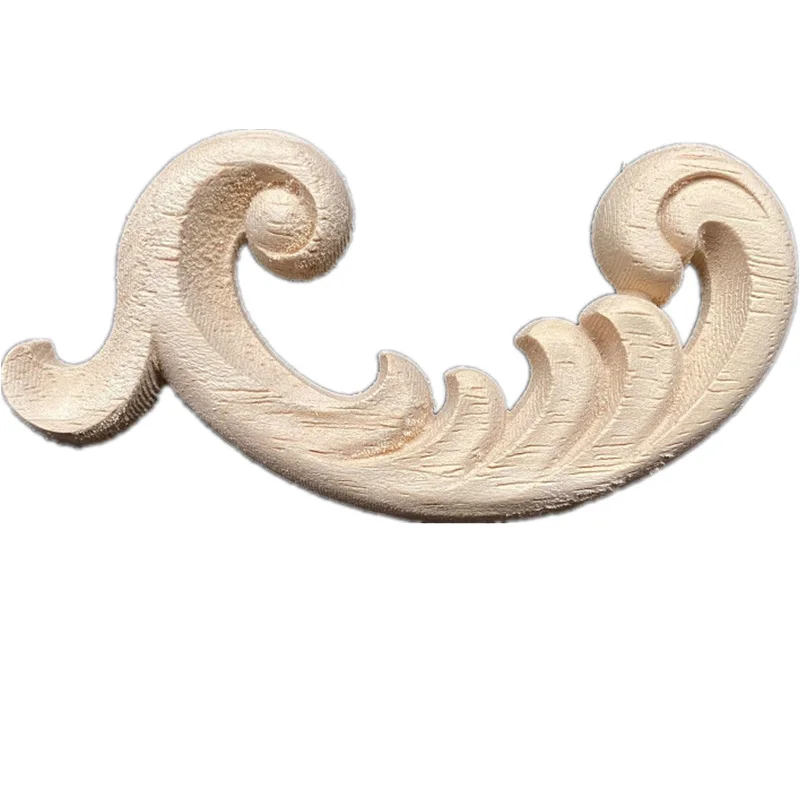 10-17cm Woodcarving Decal Wood Carved Wooden Crafts Corner Appliques Frame Wall Door Furniture Decorative