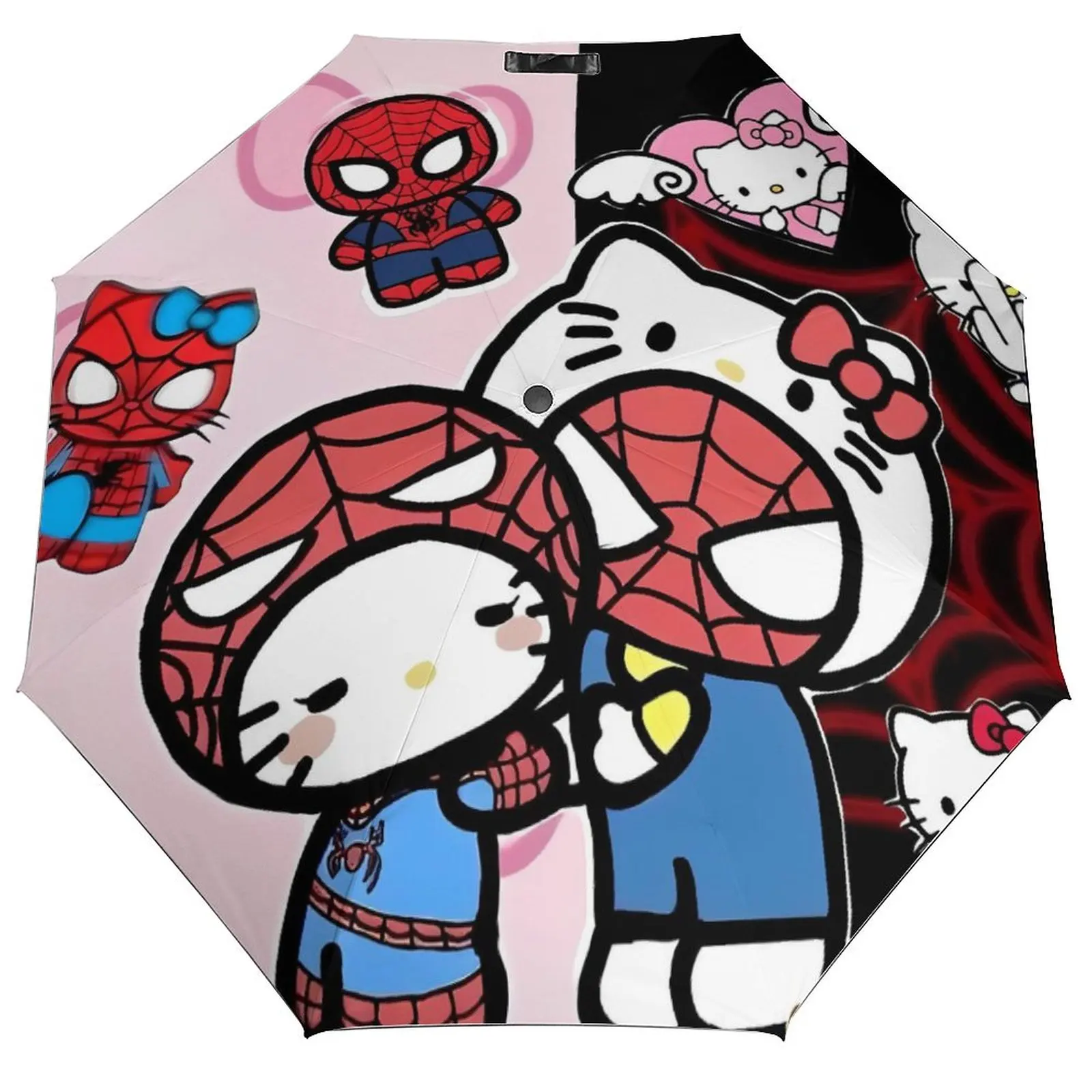 

Зонт «Человек-паук», японский зонт «Hello Kitty», ветрозащитный зонт, складной крутой трехкратный автоматический зонт от солнца с художественным принтом