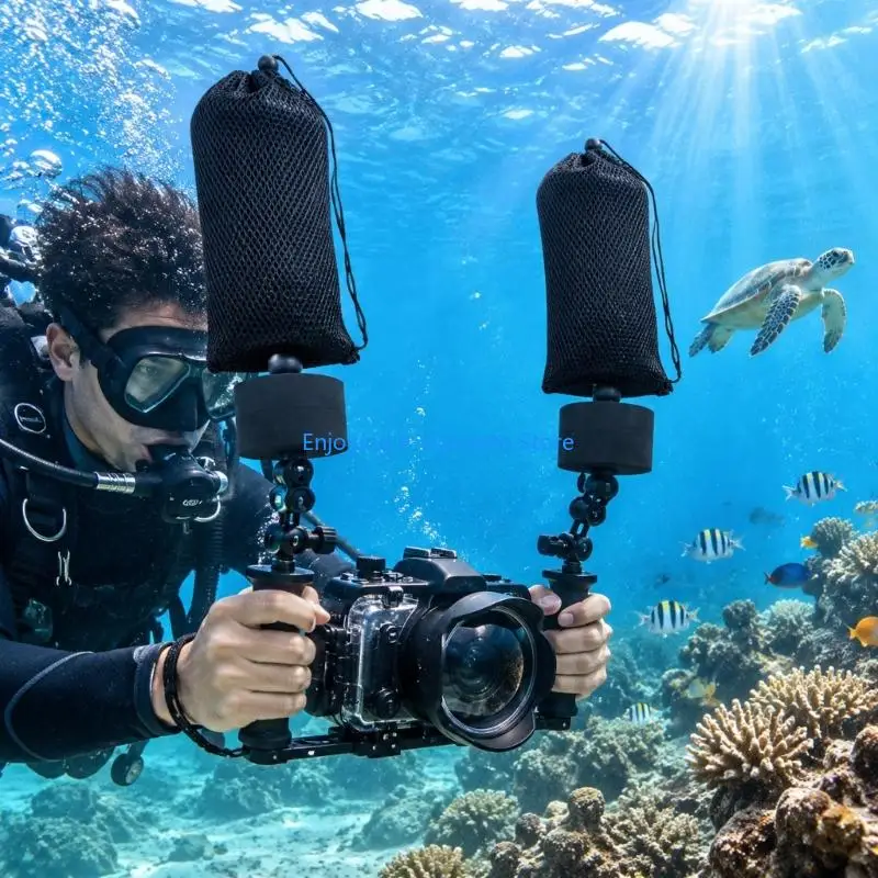 Kamera-Schwimm-Unterstützungsset für Unterwasserfotos, 4 Schwimmerteile mit Kordelzugtasche für Balance, Kameratransport und den – Detail 8