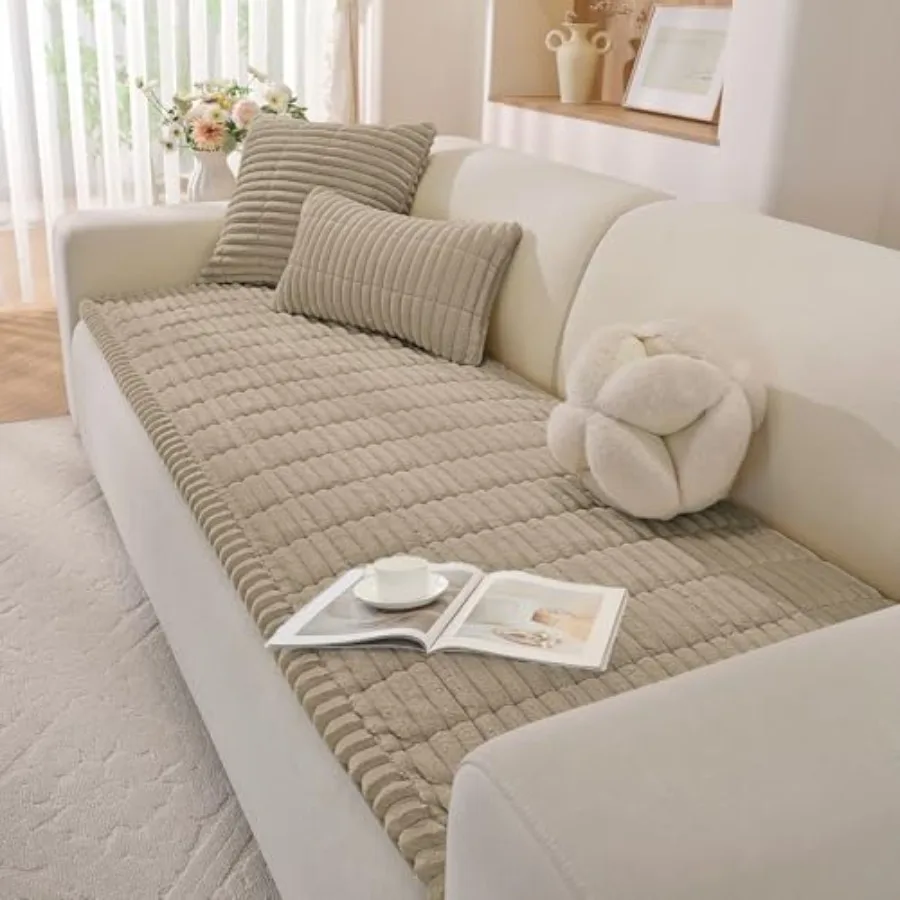 

Fuzzy Pet Couch Covers for Dogs Washable, Thick Couch Covers for 3 Cushion Sofa Pet Friendly, Non Slip Plush Dog Couch Cover fo