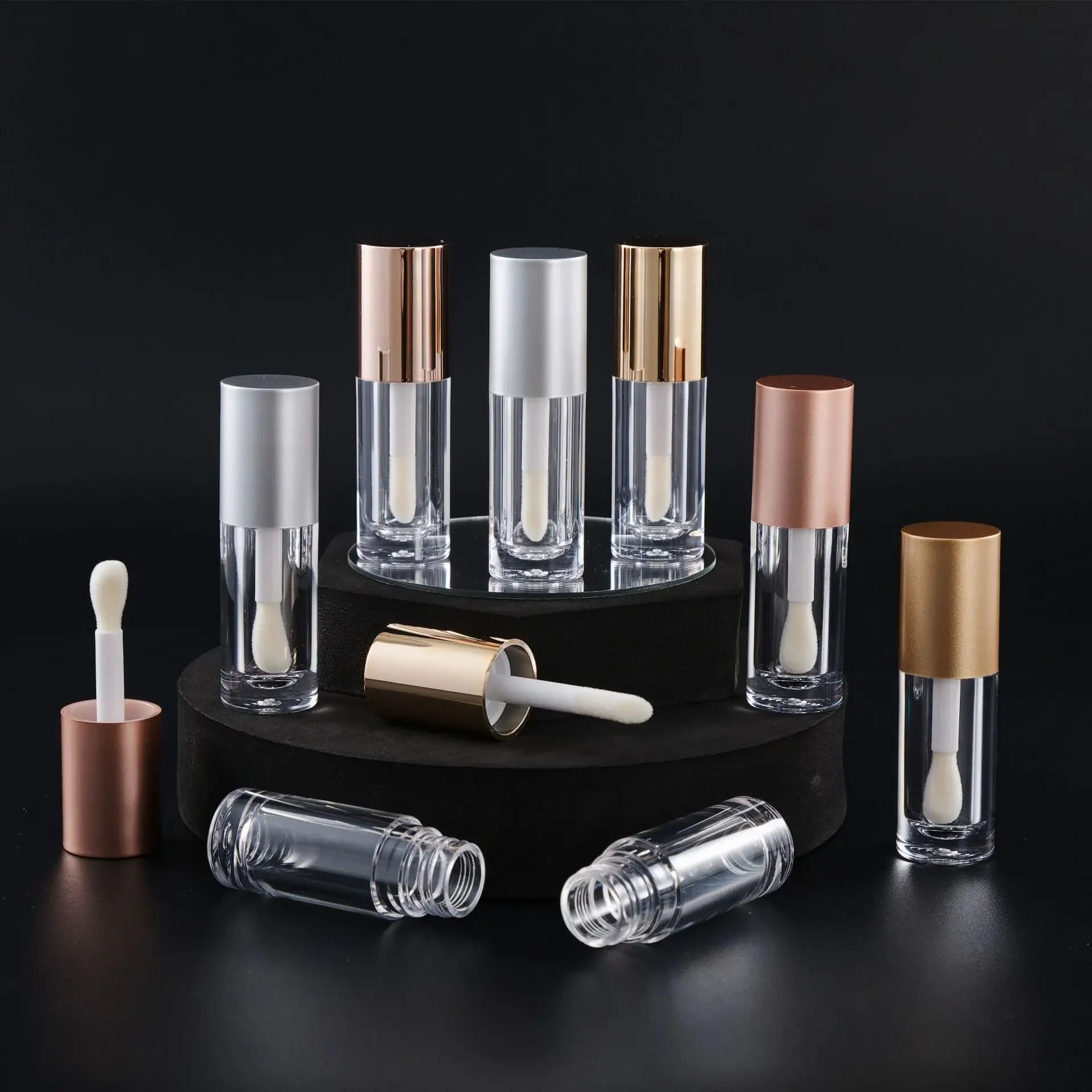 6ML Hollow Tube Thumb Brush Thick Rod Large Bristle Brush Head Lip Glaze Hollow Tube Lip Gloss Eyeliner Mascara Hollow Tube