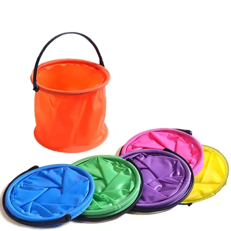 Praia Sand Bucket Toy para crianças, ferramenta de jardinagem dobrável, piscina ao ar livre, verão água brinquedo divertido, presente de aniversário, 2pcs