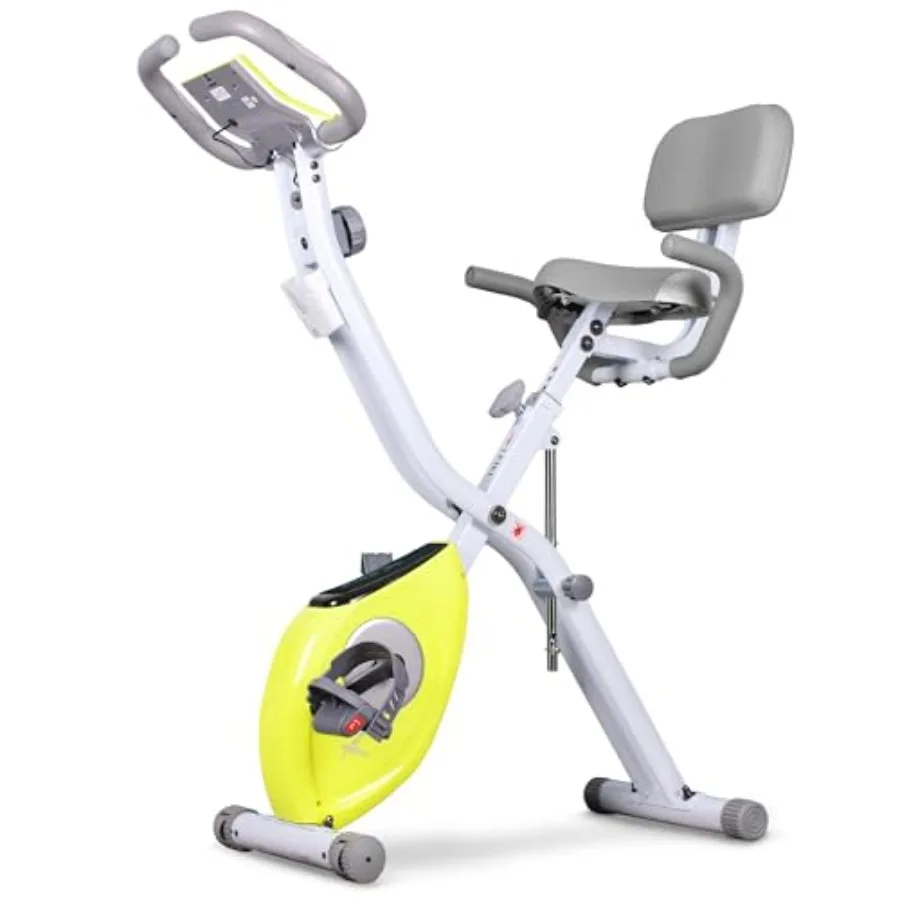 

LEIKE X Bike Ultra-Quiet Folding Exercise Bike, Magnetic Upright Bicycle with Heart Rate, LCD Monitor and easy to assemble