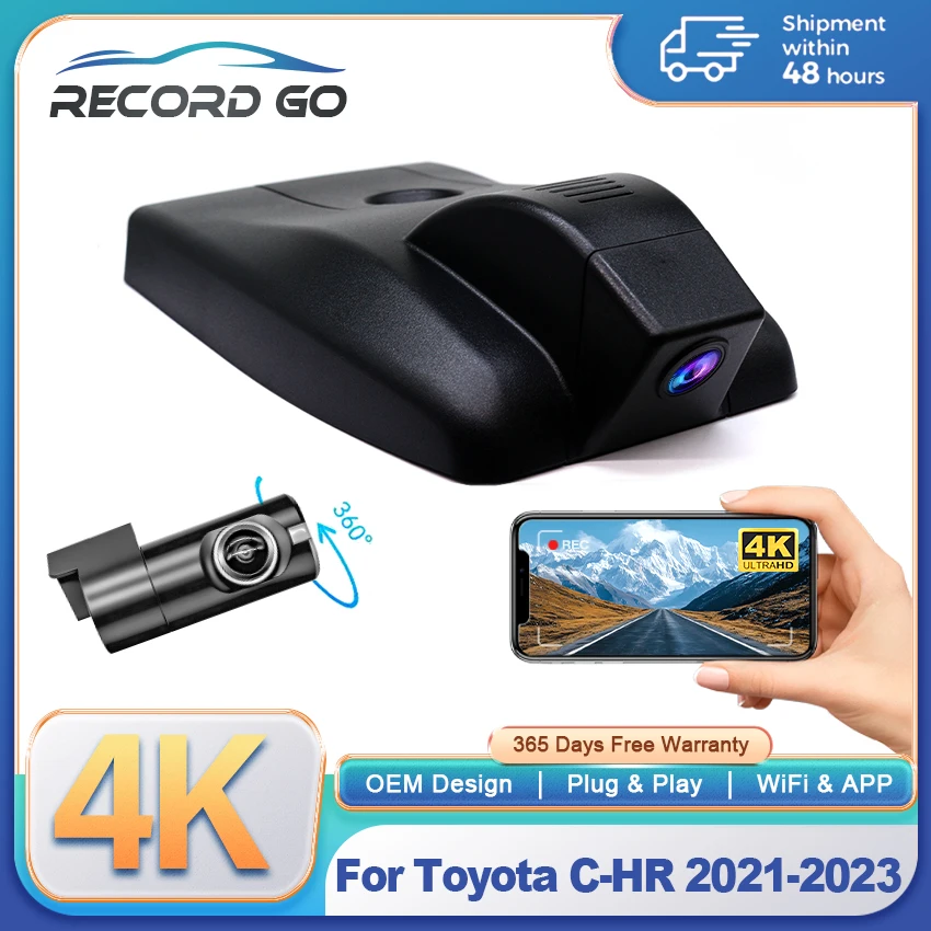 For Toyota C-HR/CHR 2021-2023 4K Dash Cam for Car Camera Recorder Dashcam WIFI Car Dvr Recording Devices Accessories
