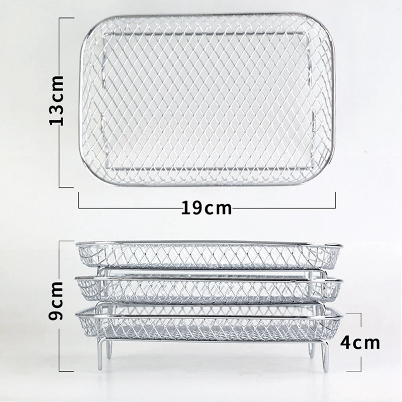 Air Fryer Rack For Ninja Dual Air Fryer, Stackable Stainless Steel Dehydrator Rack, Rectangle Air Fryer Accessories Parts