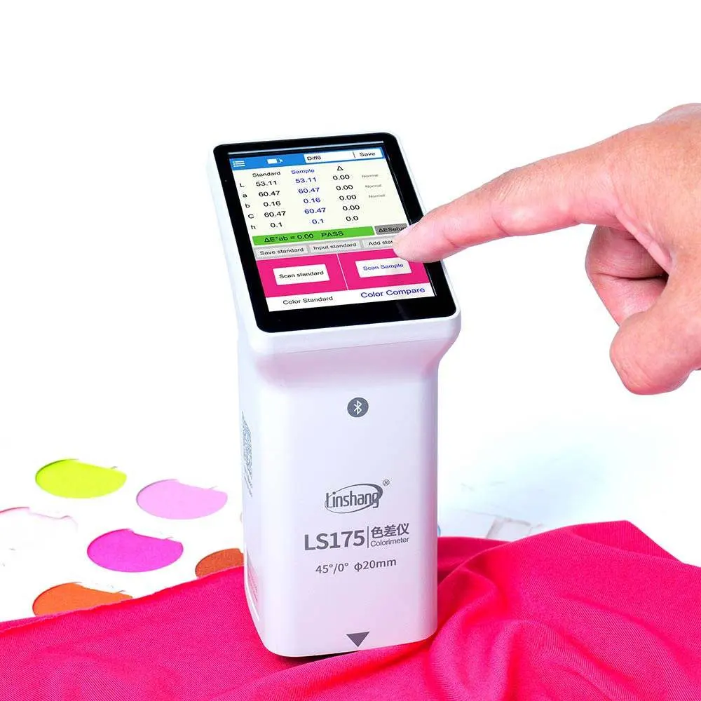 Colorimeter with 20mm Large Aperture LS175 45/0 Ideal for Textured or Rough Surfaces Color Difference 3.5-Inch Touch Screen