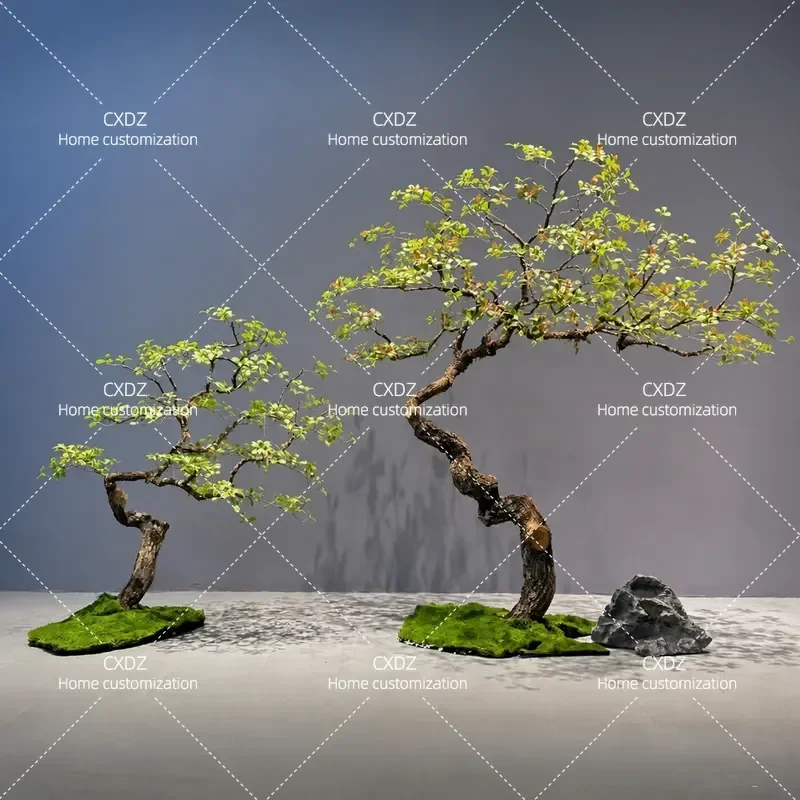 Simulated island spring flower window landscaping plant indoor high-end bionic decorative tree large fake tree simple