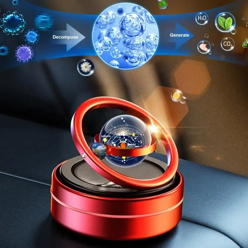 2024 Car Aromatherapy Solar Magnetic  DefrosterSmall ornaments for desktop Mini Portable Kinetic Molecular in-car Accessories