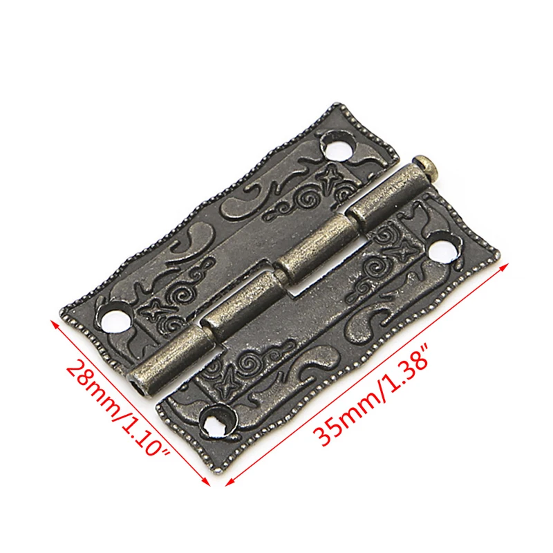 2x Antique Bronze Cabinet Furniture Door Drawer Jewellery Box Hinges 35x28mm Drop Shipping