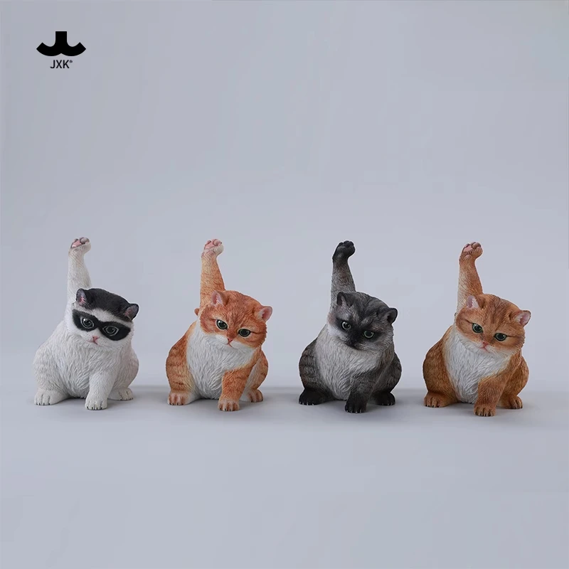 Jxk escala 1/6 gato fofo simulado estilo super-herói modelo animal de pouso para figuras de ação de 12 ", coleção de ornamentos de mesa