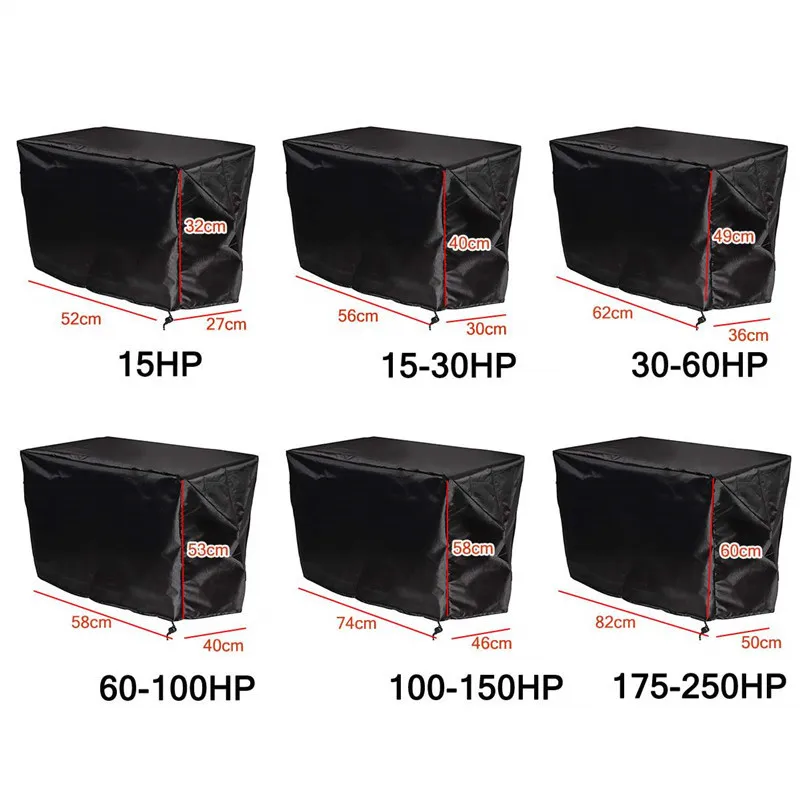 210D 15-250 HP Universal Trailerable Outboard Boat Motor Engine Oxford Cover Waterproof Anti UV Dustproof Marine Engine Cover