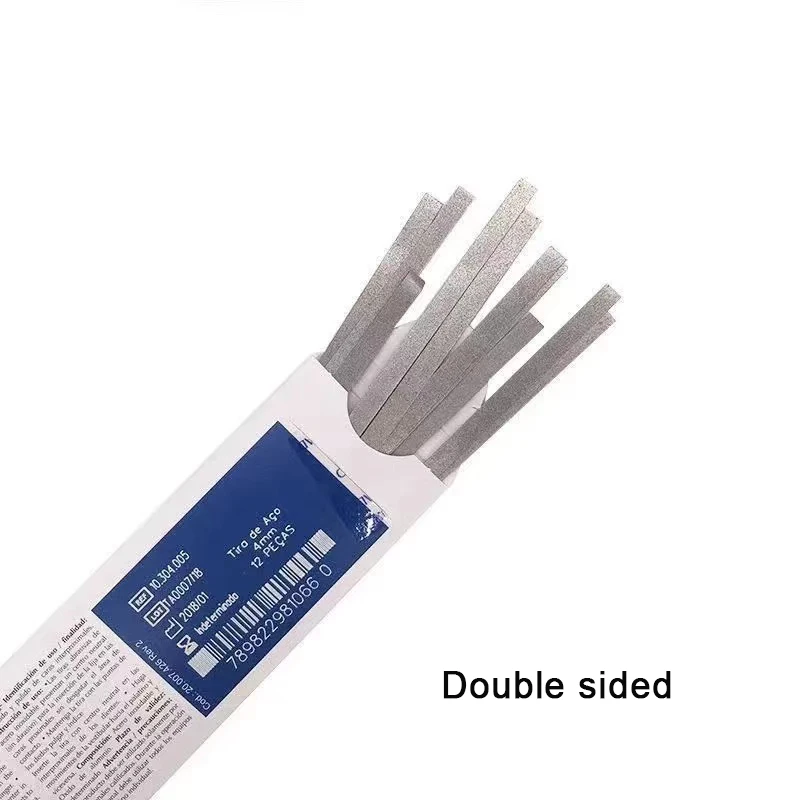 12pcs Microdont Dental Tooth Interproximal Stripping Double-sided Stainless Steel Abrasive Strip