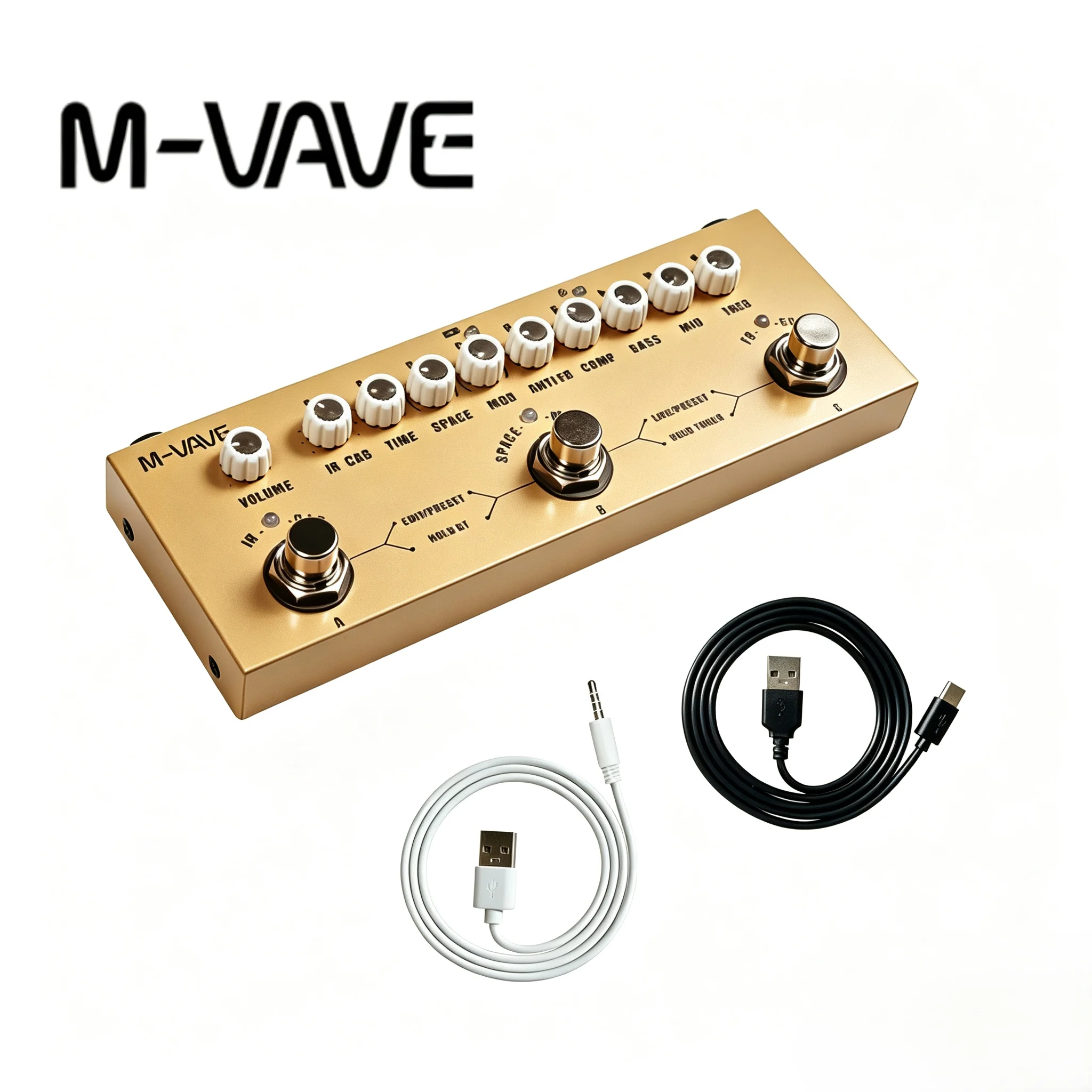 M-VAVE Cube Baby AC Multi Effects Pedal for Acoustic Guitar, IR Loading 9 AMP Models Delay Chorus Reverb Built-in Battery