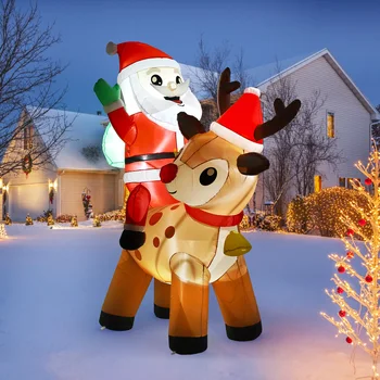 Giant Inflatable Santa and Reindeer 1