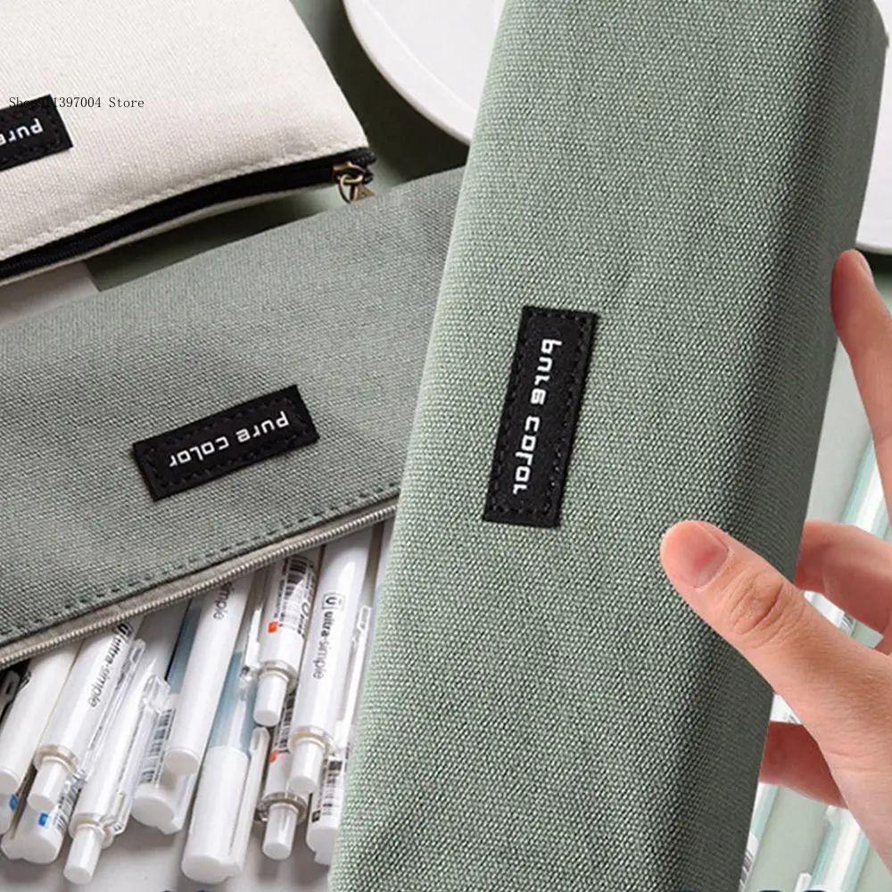 Canvas Large Capacity Multifunctional Pen Pencil Box Stationery Bag