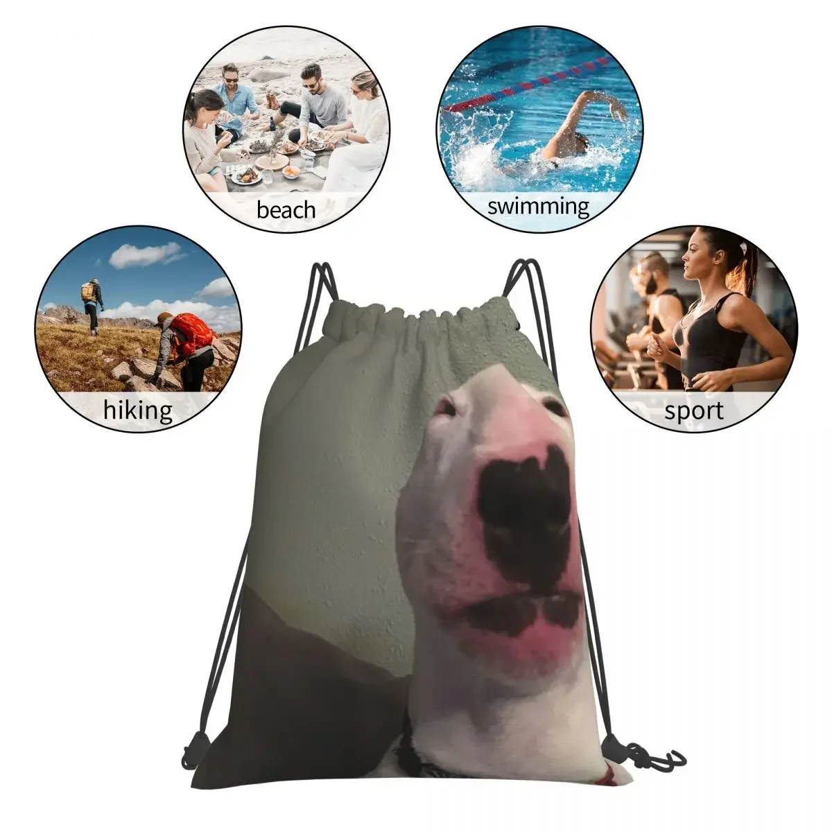 PupperNelson "Walter" Original Backpacks Drawstring Bags Drawstring Bundle Pocket Sundries Bag BookBag For Travel Students