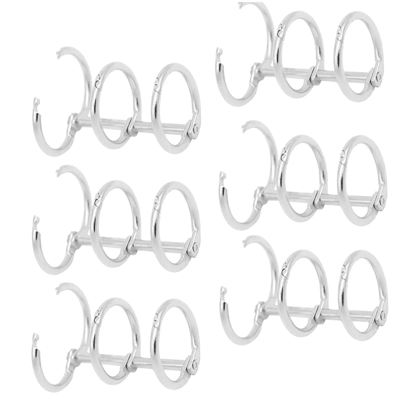 ห่วงโลหะสำหรับเข้าเล่ม 6 ชิ้น แบบสามรู สำหรับสมุดโน้ต DIY สมุดภาพ อุปกรณ์เครื่องเขียน ห่วงสำหรับจัดระเบียบเอกสารแบบถอดได้